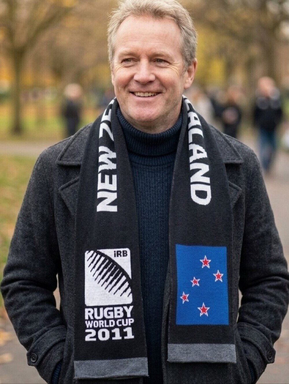 RUGBY WORLD CUP 2011 Retro Official New Zealand Fan Knit Scarf